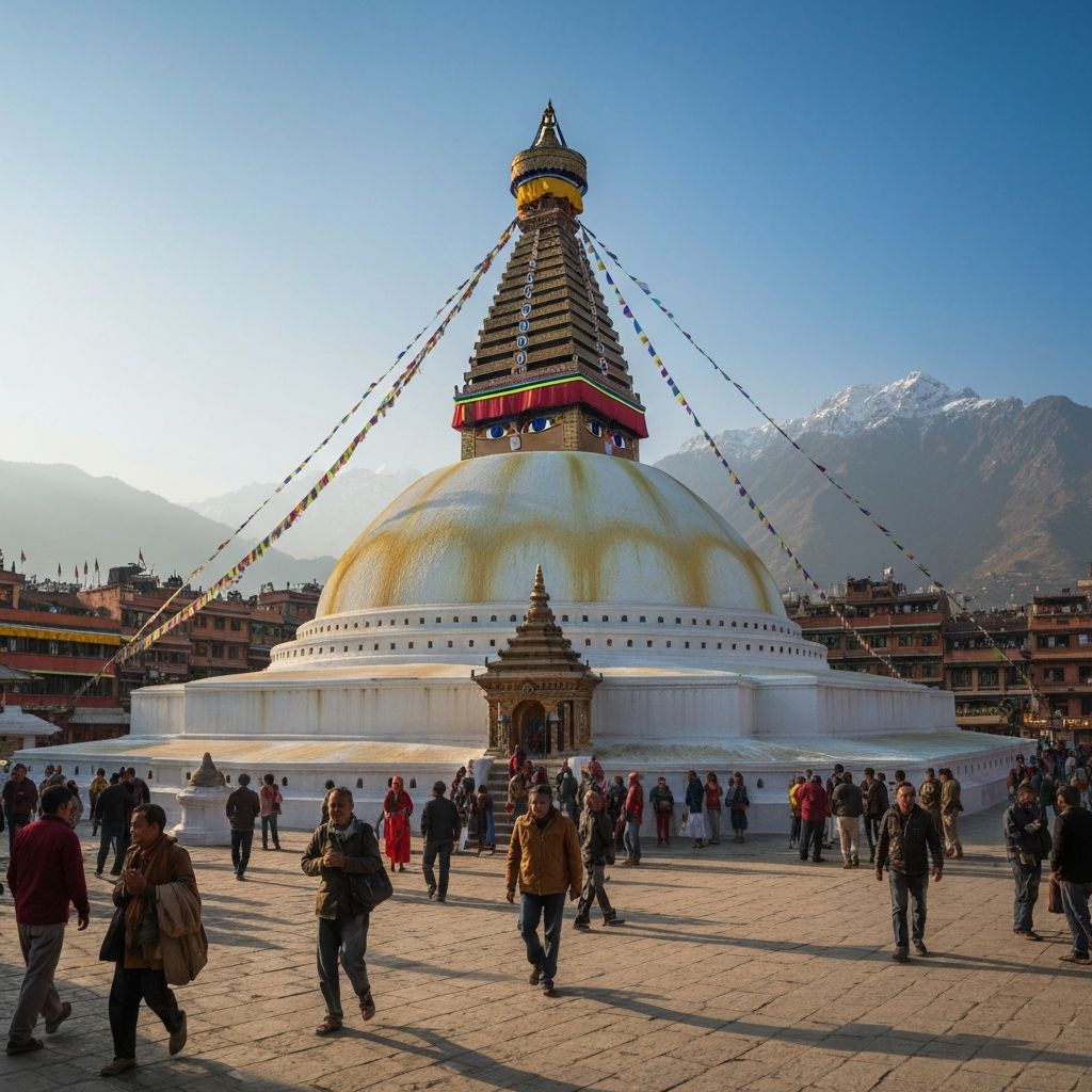 Llegada a Katmandú · Bienvenida en Boudha